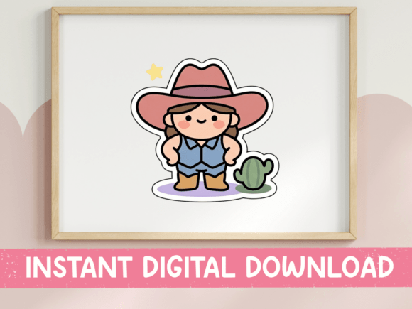 Cute Kawaii Cowgirl Sticker Design: A Designer's Review