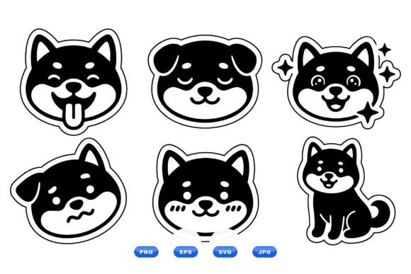 Cute Shiba Inu Sticker Set: A Designer's Review for Embroidery