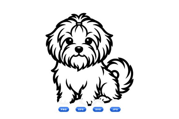 Cute Shih Tzu Line Art SVG: A Designer's Review