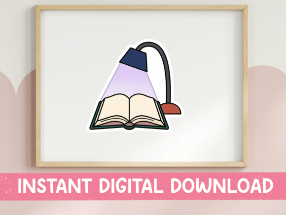 Open Book Under Reading Lamp Sticker Review