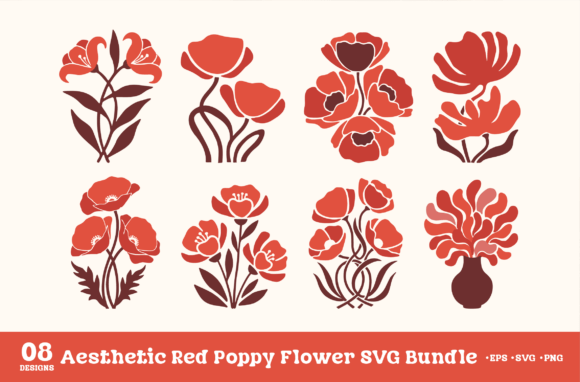 Review: Aesthetic Red Poppy Flower SVG Bundle