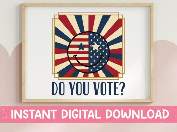 Review: Do You Vote Starburst Smiley Flag SVG for Embroidery