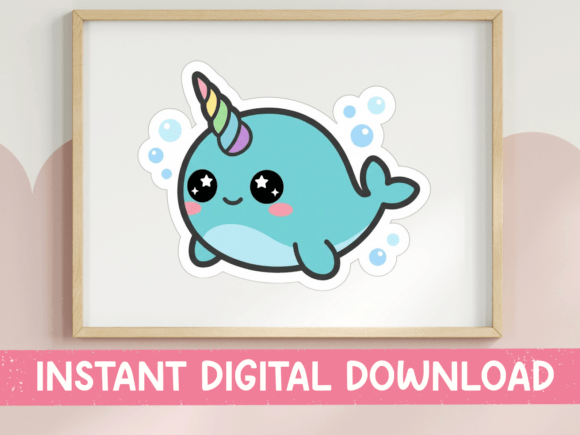 Review: Kawaii Narwhal with Star Eyes Sticker for Embroidery