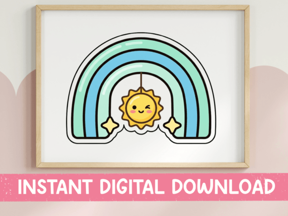 Review: Kawaii Rainbow Sun Sticker Design for Embroidery