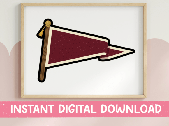Review: Maroon School Pennant Flag Sticker for Embroidery