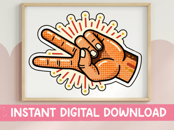 Review: Peace Sign Hand Retro Pop Art Sticker for Embroidery